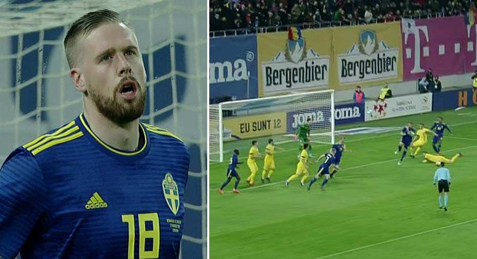 Sverige Fotboll: TV: JUST NU: Jansson får jätteläge efter hörna mot Rumänien - nickar över mål
