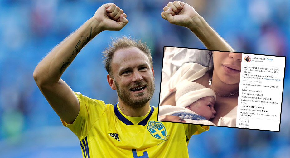 VMFeber: TV: Svenska glädjebeskedet: Andreas Granqvist har blivit pappa: 