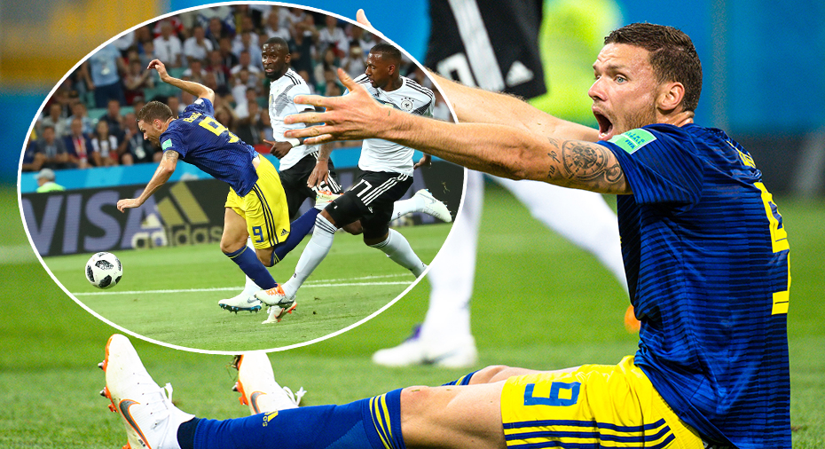 Sverige Fotboll: TV: Blågul ilska när Berg nekades straff: 