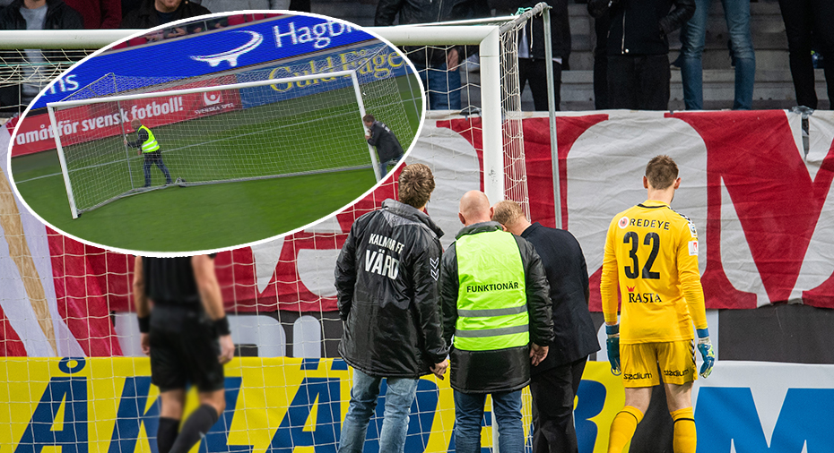 Kalmar FF: TV: Långt avbrott i Kalmar - målburen fick bytas ut