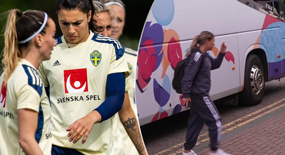 Sverige Fotboll: TV: Här anländer landslaget till EM-hotellet i England